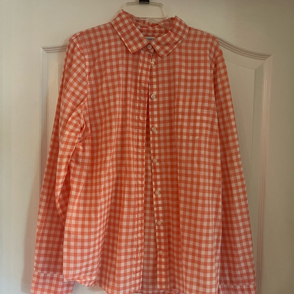 Pink Gingham Button-Up Shirt